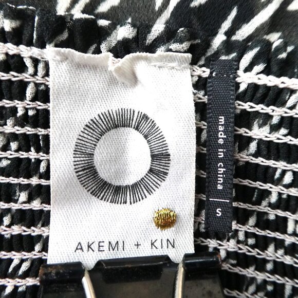 Akemi Kin Anthropologie Maxi Skirt Black White Floral Prints Playful Ruffle S - Picture 3 of 4